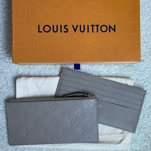 SOLD Louis Vuitton Felicie Zip Pouch + Card Holder Monogram Empreinte Turtledove